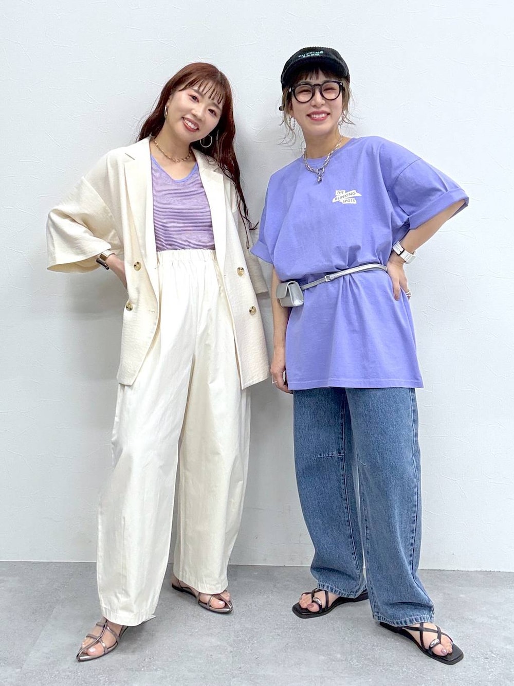 「体型カバー、差し色コーデ、着痩せ・細見え、着痩せ、ラフ、カジュアル、LEPSIM」｜「LEPSIMのカーブデニムパンツ2　147620（デニムパンツ、ブルー系）」を使った、miwataraさん（レディース・156cm）の春コーディネートの1枚目の写真