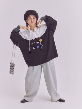 「アイテム（スウェットパンツ）」を使った、miwataraさん（レディース・156cm・30代）の秋コーディネート