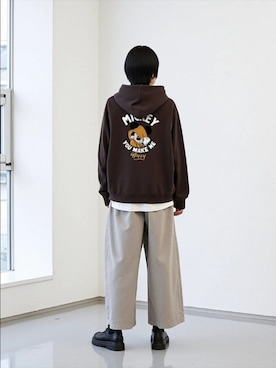 「アイテム（パーカー）」を使った、MARUKAWA【Official】さん（レディース・163cm）の冬コーディネート