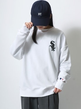 「MLB（メジャーリーグベースボール）のアイテム（スウェット）」を使った、MARUKAWA【Official】さん（レディース・158cm）の冬コーディネート