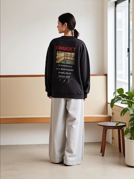 「アイテム（スウェット）」を使った、MARUKAWA【Official】さん（レディース・156cm）の秋コーディネート