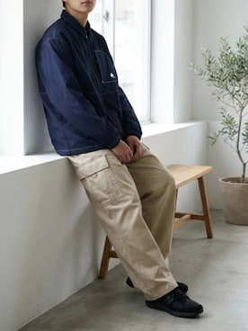 「LOGOS（ロゴス）の2026SS LOGOS/ロゴス 軽量/撥水/ストレッチ/裏メッシュ スウィングトップブルゾン レディース メンズ ナイロンジャケット（ブルゾン、ブルー系）」を使った、MARUKAWA【Official】さん（メンズ・181cm）の春コーディネート