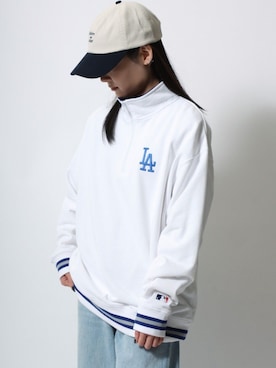 「MLB（メジャーリーグベースボール）のアイテム（スウェット）」を使った、MARUKAWA【Official】さん（レディース・163cm）の春コーディネート