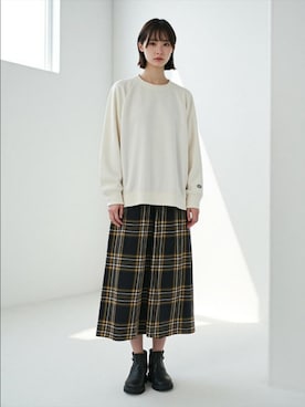 「DISCUS（ディスカス）のアイテム」を使った、MARUKAWA【Official】さん（レディース・163cm）の冬コーディネート