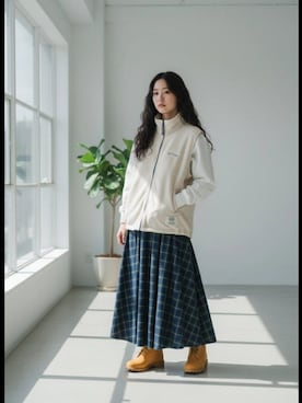 「DISCUS（ディスカス）のアイテム」を使った、MARUKAWA【Official】さん（レディース・162cm）の冬コーディネート