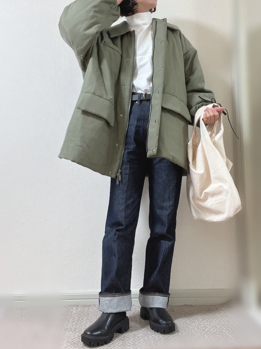 AURALEE オリーブ コート ベルト付き 8040001075616_1.jpg?v=