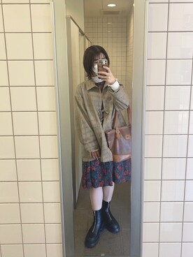 「Kastane（カスタネ）のアイテム（ノーカラーコート）」を使った、yさん（レディース・160cm）の秋コーディネート