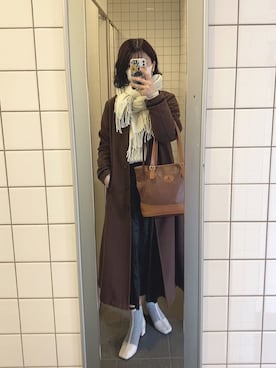 「merry jenny（メリージェニー）のアイテム（その他アウター）」を使った、yさん（レディース・159cm）の冬コーディネート