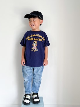 「ARCH & LINE（アーチアンドライン）のアイテム」を使った、EIMA.SAEさん（キッズ・100cm）の夏コーディネート