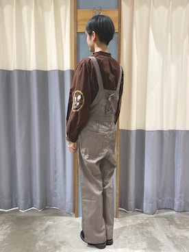 「ehka sopo（エヘカソポ）のアイテム（サロペット/オーバーオール）」を使った、Akiさん（レディース・160cm）の秋コーディネート