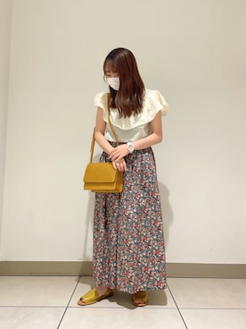 「Samansa Mos2（サマンサ モスモス）のセパレートサンダル（サンダル）」を使った、apricotさん（レディース・153cm）の夏コーディネート