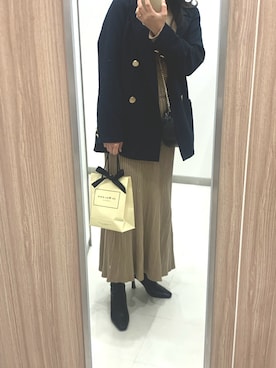 「&. NOSTALGIA（アンドドットノスタルジア）のアイテム（テーラードジャケット）」を使った、hinaさん（レディース・158cm）の秋コーディネート