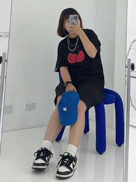 「WOOALONG（ウアロン）のアイテム」を使った、Wenさん（レディース・152cm）の秋コーディネート