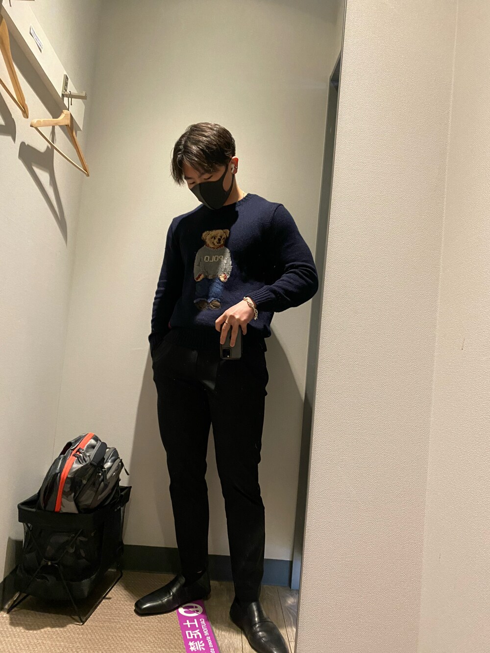 「休日スタイル、メンズコーデ、カジュアルコーデ、オトナカジュアル、Polo Ralph Lauren、polobear、theory、BALENCIAGA、エルメス、ニット」｜「theoryのアイテム（スラックス、ブラック系）」を使った、8Tさん（メンズ・175cm）の夏コーディネートの1枚目の写真
