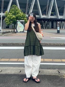 「アイテム（タンクトップ）」を使った、M。さん（レディース・149cm）の夏コーディネート