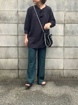「shopnikoniko（ショップニコニコ）の2wayチェーンショルダーバッグ（ショルダーバッグ）」を使った、M。さん（レディース・149cm）の秋コーディネート