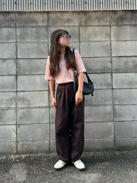 「アイテム（チノパンツ）」を使った、M。さん（レディース・149cm）の秋コーディネート