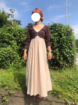 「短丈」｜「アイテム（ワンピース/ドレス）」を使った、わいさん（レディース・163cm）の夏コーディネート