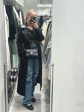 「アイテム（ライダースジャケット）」を使った、りじゅさん（レディース・160cm）の秋コーディネート