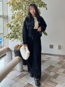 「earth music&ecology（アースミュージックアンドエコロジー）のアイテム（ジャケット/アウター）」を使った、Ruiさん（レディース・153cm）の秋コーディネート