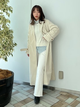 「earth music&ecology（アースミュージックアンドエコロジー）のアイテム（ジャケット/アウター）」を使った、Ruiさん（レディース・153cm）の冬コーディネート