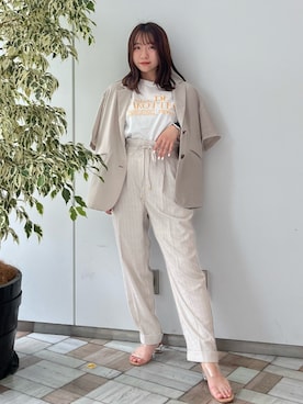 「earth music&ecology（アースミュージックアンドエコロジー）のアイテム（ジャケット/アウター）」を使った、Ruiさん（レディース・153cm）の夏コーディネート