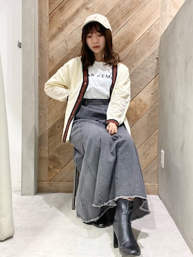 「ストリート女子」｜「アイテム（スカート）」を使った、Ruiさん（レディース・154cm）の夏コーディネート