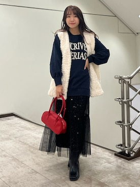「earth music&ecology（アースミュージックアンドエコロジー）のアイテム」を使った、Ruiさん（レディース・153cm）の秋コーディネート