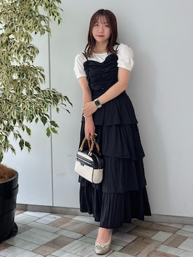 「ティアードスカート」｜「アイテム（その他トップス）」を使った、Ruiさん（レディース・153cm）の夏コーディネート
