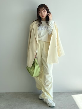 「earth music&ecology（アースミュージックアンドエコロジー）のアイテム（ジャケット/アウター）」を使った、Ruiさん（レディース・153cm）の春コーディネート