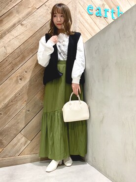 「earth music&ecology（アースミュージックアンドエコロジー）のアイテム（その他アウター）」を使った、Ruiさん（レディース・153cm）の冬コーディネート