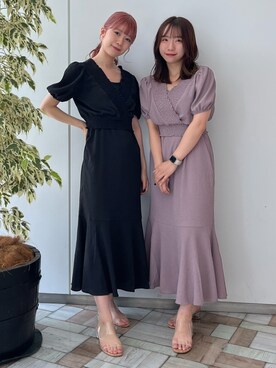 「カシュクールワンピース」｜Ruiさん（レディース・153cm）の夏コーディネート