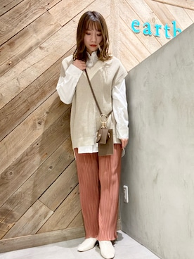 「earthstaff」｜Ruiさん（レディース・153cm）の冬コーディネート