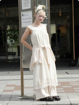 「TOGA(トーガ)のアイテム」を使った、カフェ店長aoiさん(レディース・147cm)の夏コーディネート