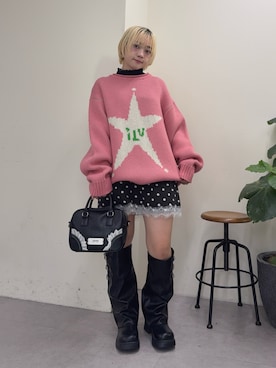 「アイテム（パーカー）」を使った、カフェ店長aoiさん（レディース・147cm）の冬コーディネート