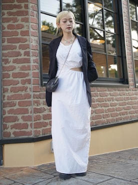 「TINA：JOJUN（ティーナジョジュン）のアイテム」を使った、カフェ店長aoiさん（レディース・147cm）の春コーディネート