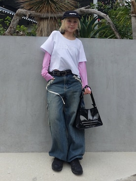 「MM6 Maison Margiela（ｴﾑｴﾑｼｯｸｽ ﾒｿﾞﾝ ﾏﾙｼﾞｪﾗ）のアイテム」を使った、カフェ店長aoiさん（レディース・147cm）の春コーディネート