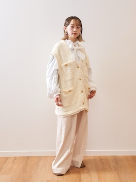 「PLST（プラステ）のアイテム」を使った、カフェ店長aoiさん（レディース・147cm）の冬コーディネート