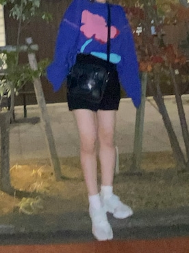 「GRL（グレイル）のケーブル編みニットショートパンツ（その他パンツ）」を使った、カフェ店長aoiさん（レディース・147cm）の冬コーディネート