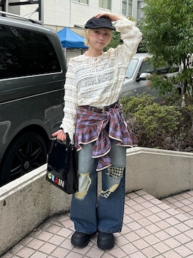 「アイテム（その他）」を使った、カフェ店長aoiさん（レディース・147cm）の秋コーディネート