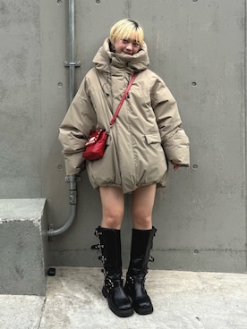 「アイテム（ブーツ）」を使った、カフェ店長aoiさん（レディース・147cm）の秋コーディネート