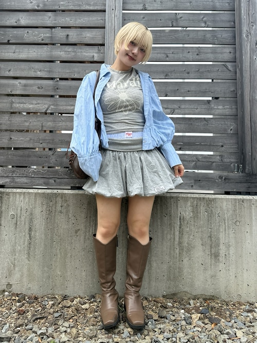 monepine シャツ peplum balloon shirt monepine（モネピネ）の