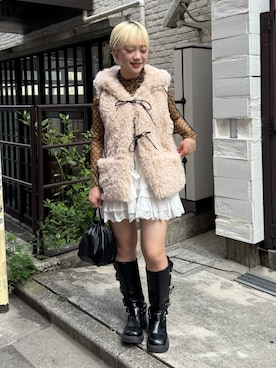 「アイテム（スカート）」を使った、カフェ店長aoiさん（レディース・147cm・20代）の秋コーディネート