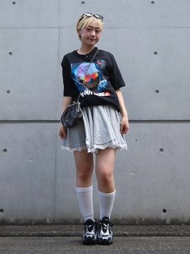 「NIKE（ナイキ）のアイテム」を使った、カフェ店長aoiさん（レディース・147cm）の夏コーディネート