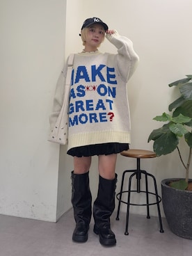 「アイテム（パーカー）」を使った、カフェ店長aoiさん（レディース・147cm）の冬コーディネート