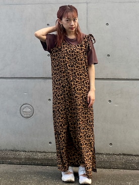 「GLOBAL WORK（グローバルワーク）のアイテム（ワンピース/ドレス）」を使った、カフェ店長aoiさん（レディース・147cm）の秋コーディネート