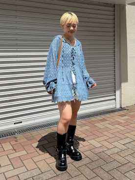 「フーディー」｜カフェ店長aoiさん（レディース・147cm）の夏コーディネート