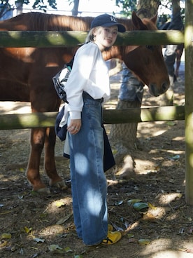 「SHIPS（シップス）のアイテム（キャップ）」を使った、カフェ店長aoiさん（レディース・147cm）の春コーディネート