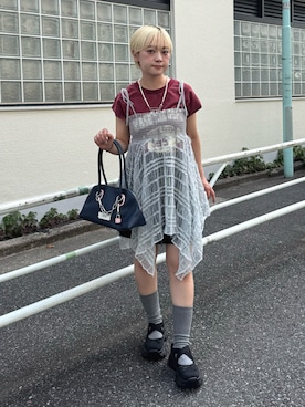 「レイヤード」｜カフェ店長aoiさん（レディース・147cm）の秋コーディネート