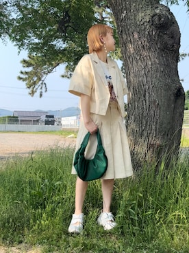 「idem（イデム）のアイテム（ジャケット/アウター）」を使った、カフェ店長aoiさん（レディース・147cm）の春コーディネート